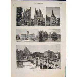  Holland Amsterdam Hague Haarlem Hoorn Delft Print 1886 