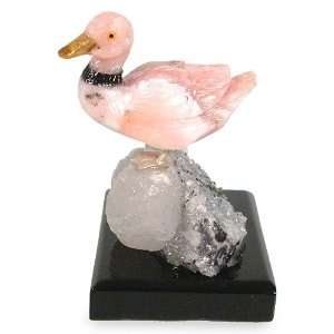 Opal and quartz statuette, Shy Pink Duck