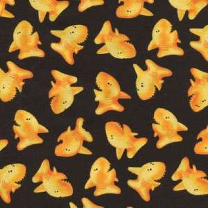 CHEESE CRACKERS SHARKS GOLDFISH~ Cotton Quilt Fabric  