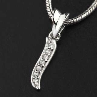 925 Sterling Silver Cubic Zirconia Letter I Pendant  