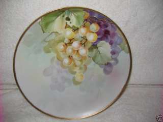Vintage Plate Nippon Hand Painted Purple & Green Grapes  