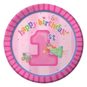 Fun at One Butterfly Birthday Party 7 Dessert Plates  