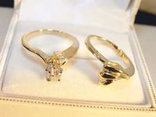 14K Yellow Gold 0.30TDW 2 Diamond Wedding Ring Set  