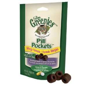  Low Allergen Feline Pill Pockets Duck & Pea 1.4oz Pet 