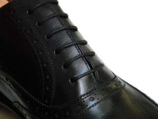4K NEW KITON Napoli Wing Tip 13 US Black Leather Oxford Shoe  