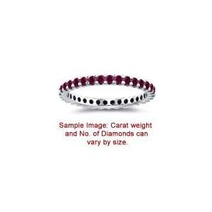  1.15 Cts Ruby Ring in 14K White Gold 8.0 Jewelry