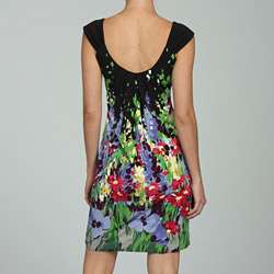 London Times Womens Waterfall Floral Print Dress  