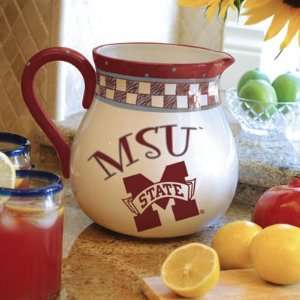  University Bulldogs MSU Ceramic Drink Pitcher