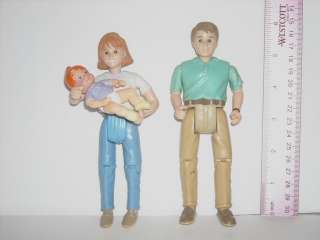 Fisher Price Family Dollhouse People Figure Lot Dad & Mom that Rocks 