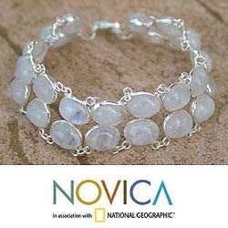 Sterling Silver Enchanted Mystery Moonstone Bracelet (India 