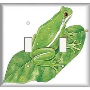  Double Switch Plate   Green Frog
