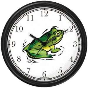  Green Frog Animal Wall Clock by WatchBuddy Timepieces (Hunter Green 