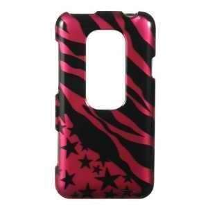  Black Pink Zebra Stars HTC EVO 3d (Sprint) Premium Snap on 