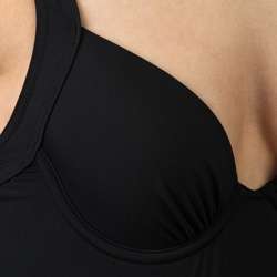 Calvin Klein Womens Black One piece Shirred Swimsuit  