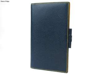 Authentic HERMES Navy Blue Leather Agenda Note Cover  