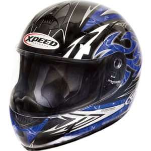  Xpeed Torture XP507 On Road Motorcycle Helmet   Blue/Black 