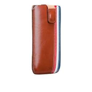   Leather Racing Stripe Pouch (Large) Cell Phones & Accessories