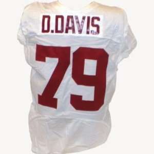 Drew Davis #79 Alabama 2008 09 Game Used White Jersey (Size Removed 