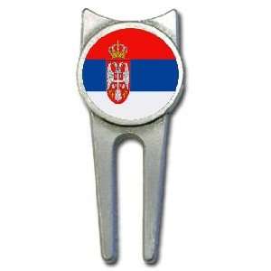 Serbia flag golf divot tool