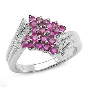  0.65 Carat Genuine Ruby Sterling Silver Ring Jewelry