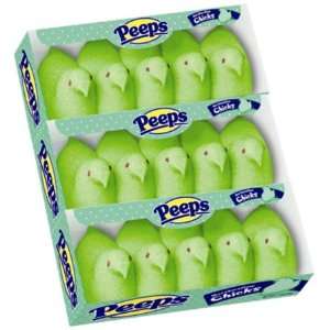 Peeps Marshmallow Chicks Green 15 Piece Tray 4.5 oz. 1 Count  