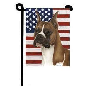  Boxer Fawn Cropped USA Patriotic Garden Flag Everything 