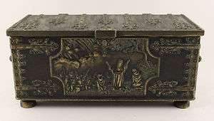 Vintage Iron Art Copenhagen Denmark Bronze Decorative Inscribed Box 