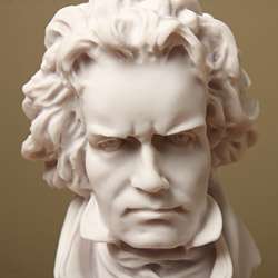White Bonded Marble Prometheus Beethoven Bust  