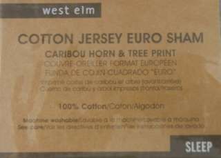  ELM PRINTED JERSEY EURO SHAMS FEATHER GRAY CARIBOU HORNS/TREE  