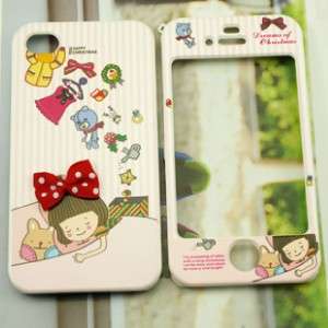   Happymori Front & Back Plastic Case For iPhone 4 /4S   Sleeping Girl