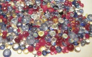 1300 ct Parcel Natural Blue/Yellow Sapphire Ruby Cabs  