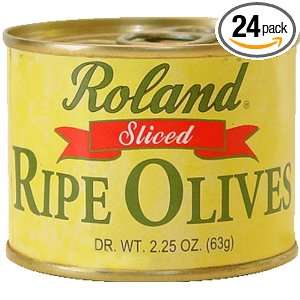 Roland Sliced Olives Ripe, 2.25 Ounce Can (Pack of 24)  