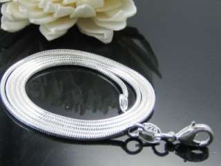 new 1PCS 16 17 18 20 22 24 SILVER SNAKE CHAIN NECKLACE FOR 