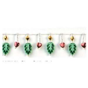 Holiday Heart and Evergreen Fringe Trim 
