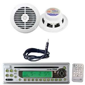 , Speaker and Cable Package   PLCD10MR AM/FM MPX In Dash Marine CD 
