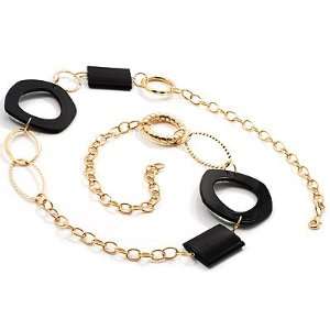  Statement Long Black Plastic Fashion Necklace Jewelry