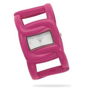 Pink Plastic Fashion Bangle Watch Jewelry