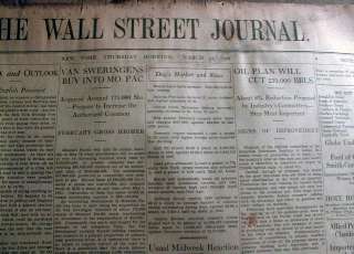   STOCK MARKET CRASH newspapers 1929 WALL STREET JOURNAL 1987 Baltimore