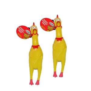  Lot of 2 Vinyl 10 Screaming Chicken Dog Toy With Squeaker 