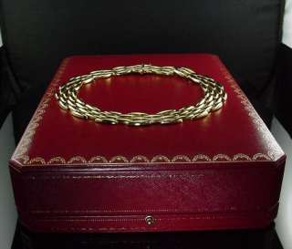 Huge Cartier 18K 5 Row Panther Gentiane Necklace W/ Box 80 Grams