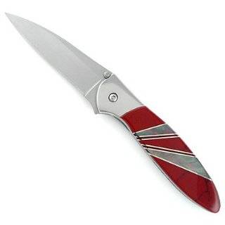   Folding Pocket Knife with Artisan Crafted Bloody Basin Jasper Handle