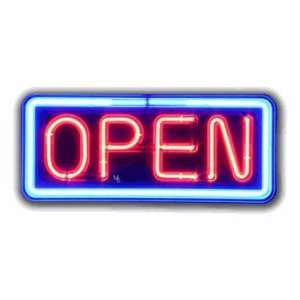    Neon Open Sign   Blue Border & Red Letters