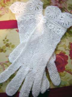 Beautiful Vintage Irish Crochet Lace Gloves Unsed  