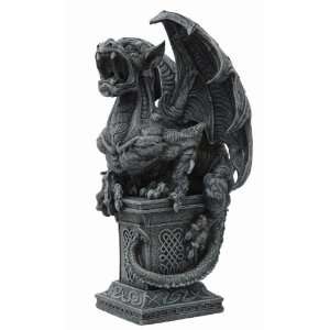  Gargoyle on Pedestal Statue Cold Cast Resin Figurine