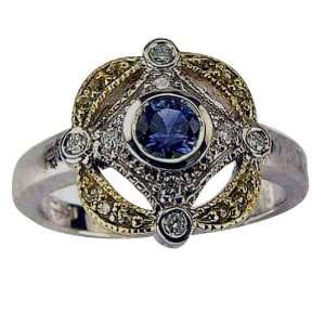  Diamond and Sapphire Antique Ring   8 DaCarli Jewelry