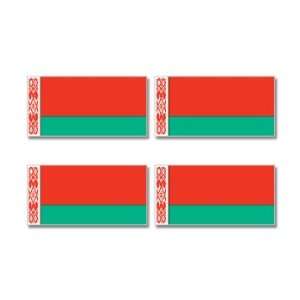  Belarus Country Flag   Sheet of 4   Window Bumper Stickers 