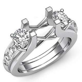 Ct Round Diamond 3 Stone Engagement Ring Setting White Gold