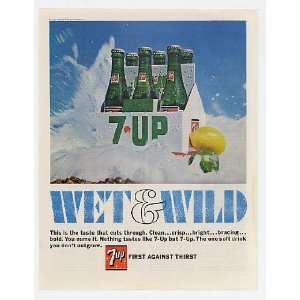  1966 7 Up Soda Six Pack Bottles Print Ad