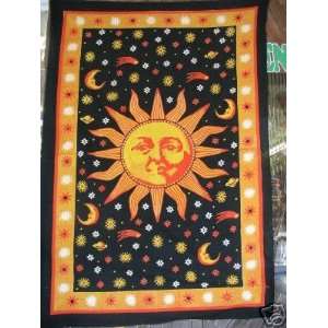  Sun with face Comets Stars Planets Moon Tapestry TWIN 