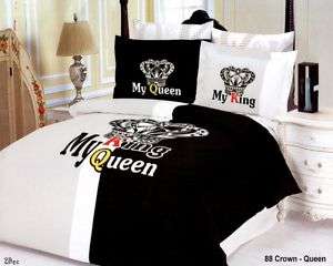 King Crown Full Queen Duvet Comforter Bed Bedding Set  